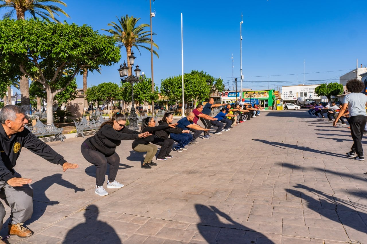 Realizan colaboradores del municipio de Meoqui activación física por la semana “Municipios Juntos en Movimiento”
