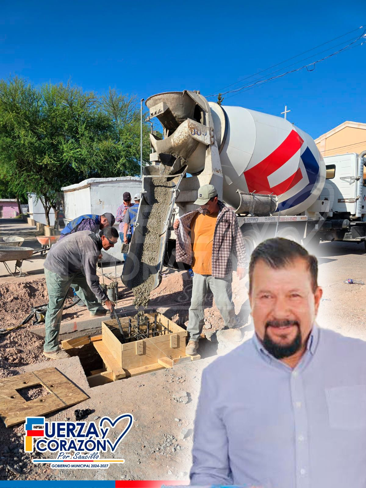 Continuamos el avance en Alvareñas con el colado de dados para nueva techumbre en la plaza: Fito Gardea