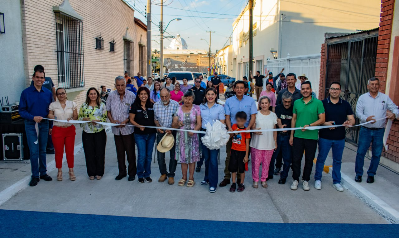 Inauguran Miriam Soto y JMAS calle Francisco Portillo, de las más antiguas de Meoqui