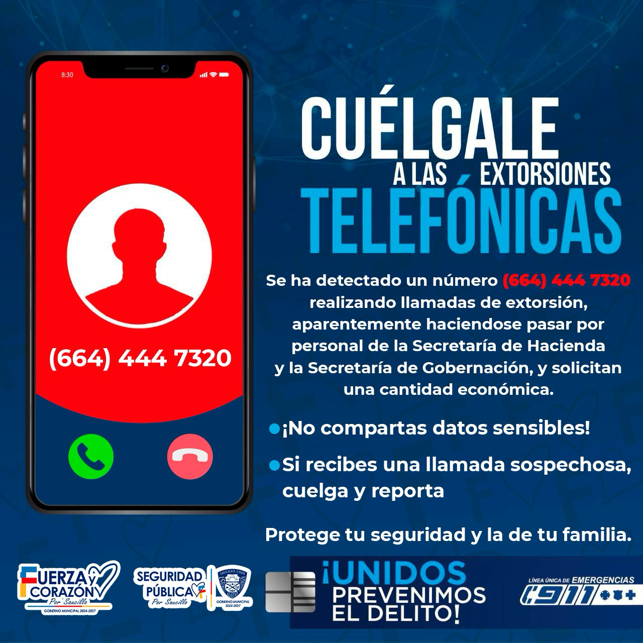 Fito Gardea y Seguridad Pública alertan por nuevas modalidades de extorsión en Saucillo