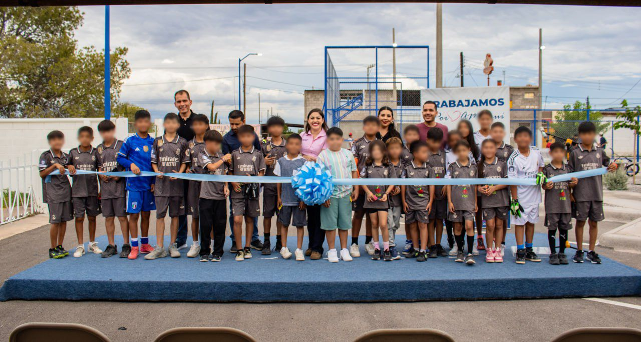 Encabeza Miriam Soto inauguración de unidad deportiva en Col. Tierra y Libertad de Meoqui