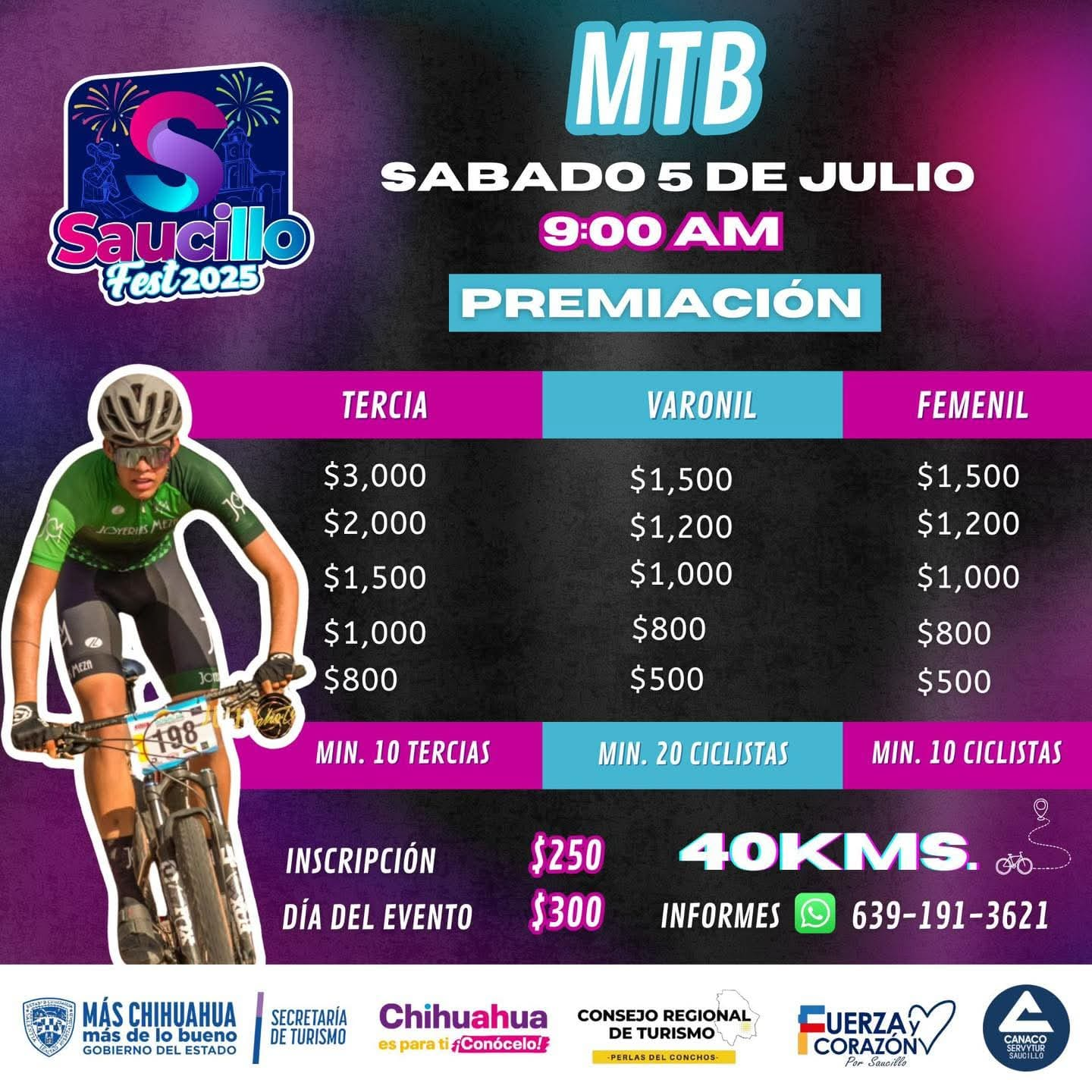 Invita Fito Gardea a participar en carrera de ciclismo de montaña del Saucillo Fest 2025