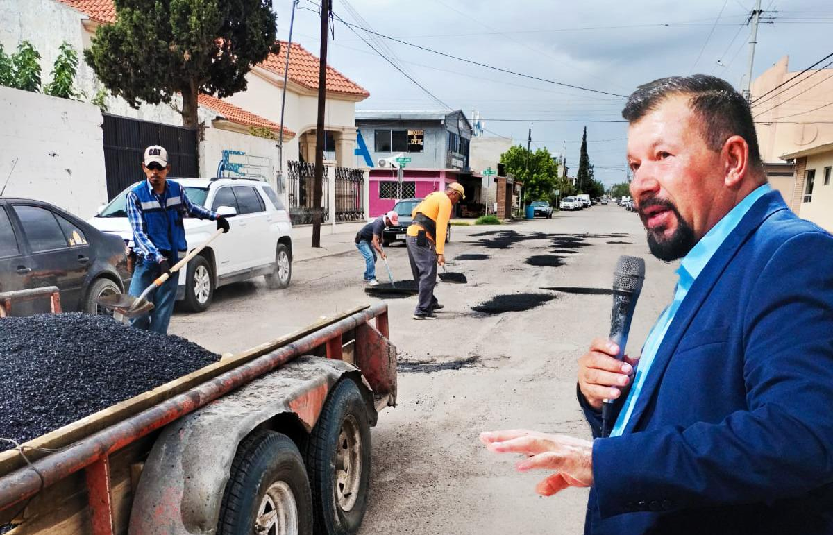 Lluvias alivian sequía pero agravan vialidades: Fito Gardea anuncia programa emergente de bacheo en Saucillo