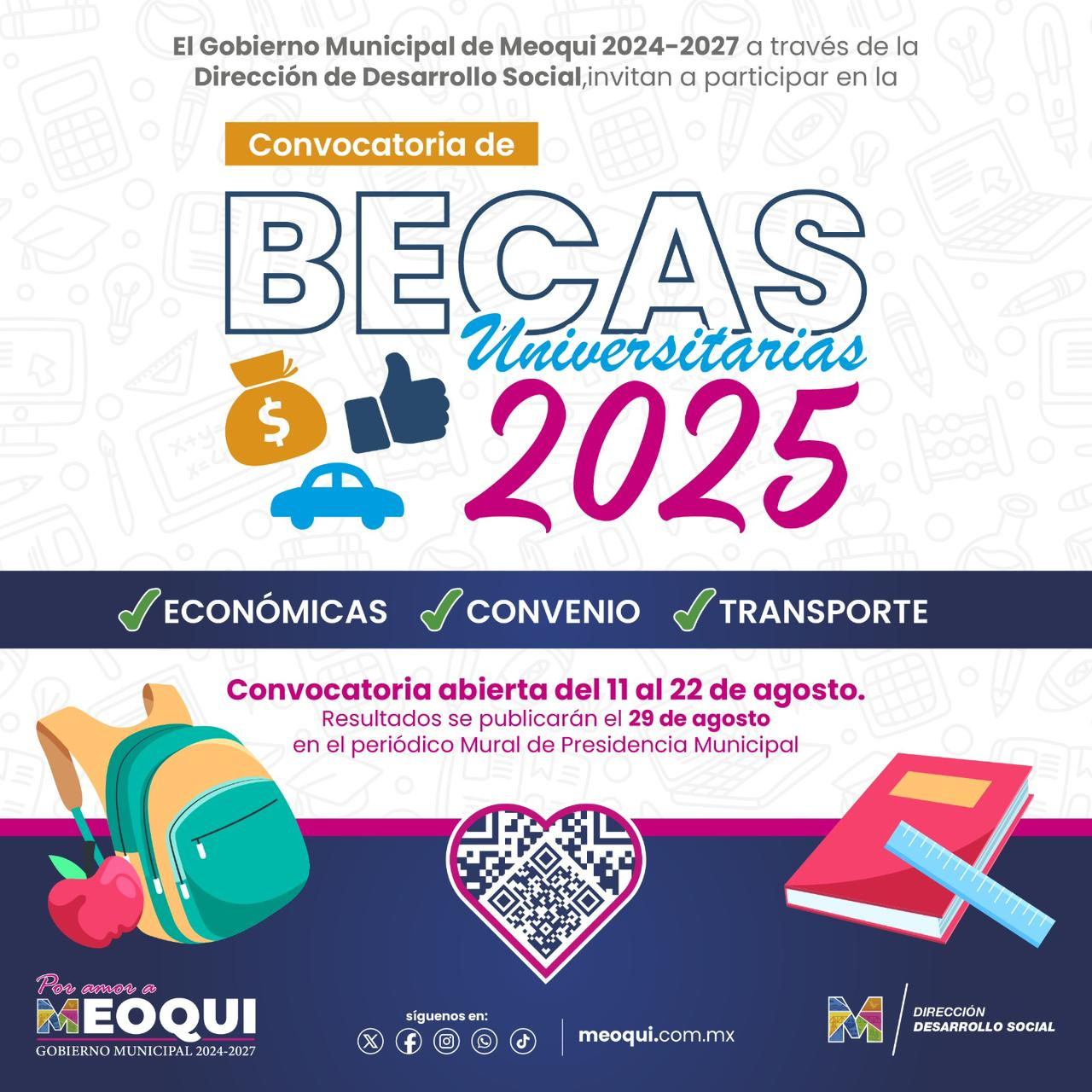 Este lunes 11 de agosto inicia convocatoria de Becas Universitarias en Meoqui
