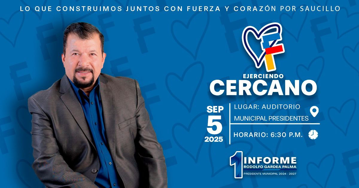 Fito Gardea rendirá su Primer Informe de Gobierno este 5 de septiembre en Saucillo