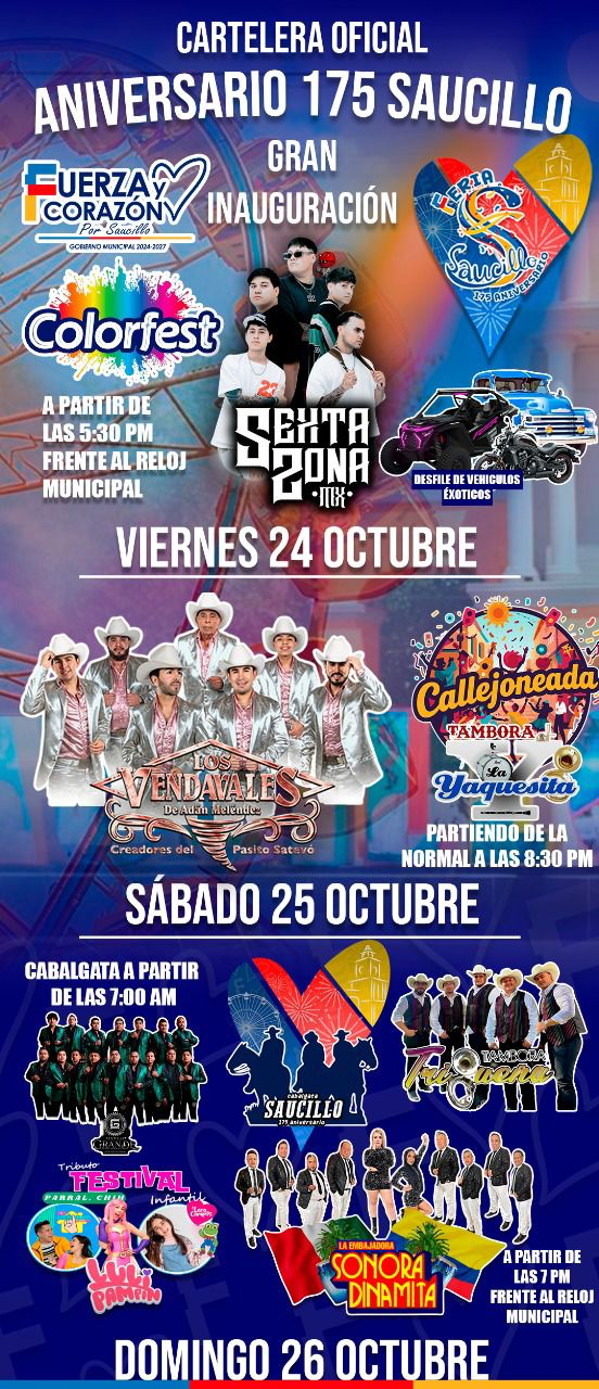 Saucillo se viste de fiesta por su 175 aniversario con tres días de música, tradición y alegría