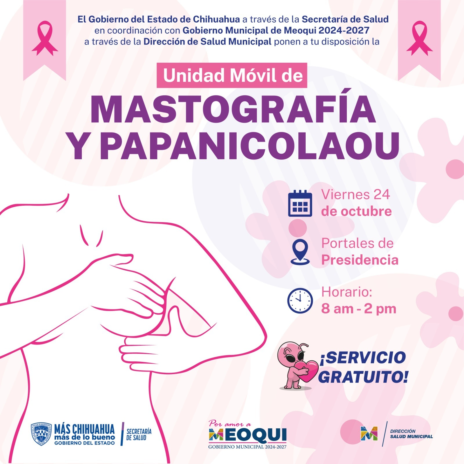 Brindará Gobierno de Meoqui Mastografías y exámenes de Papanicolaou gratuitos este viernes 24 de octubre