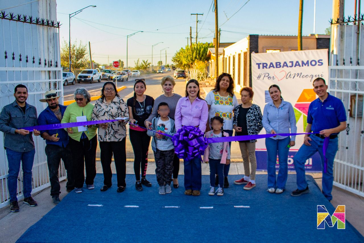 Entrega Miriam Soto pavimentación de 4 calles en Colonia Obrera de Meoqui