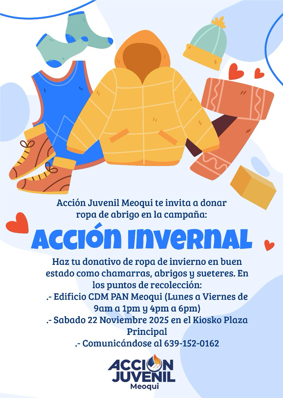 Acción Juvenil Meoqui invita al programa “Acción Invernal”