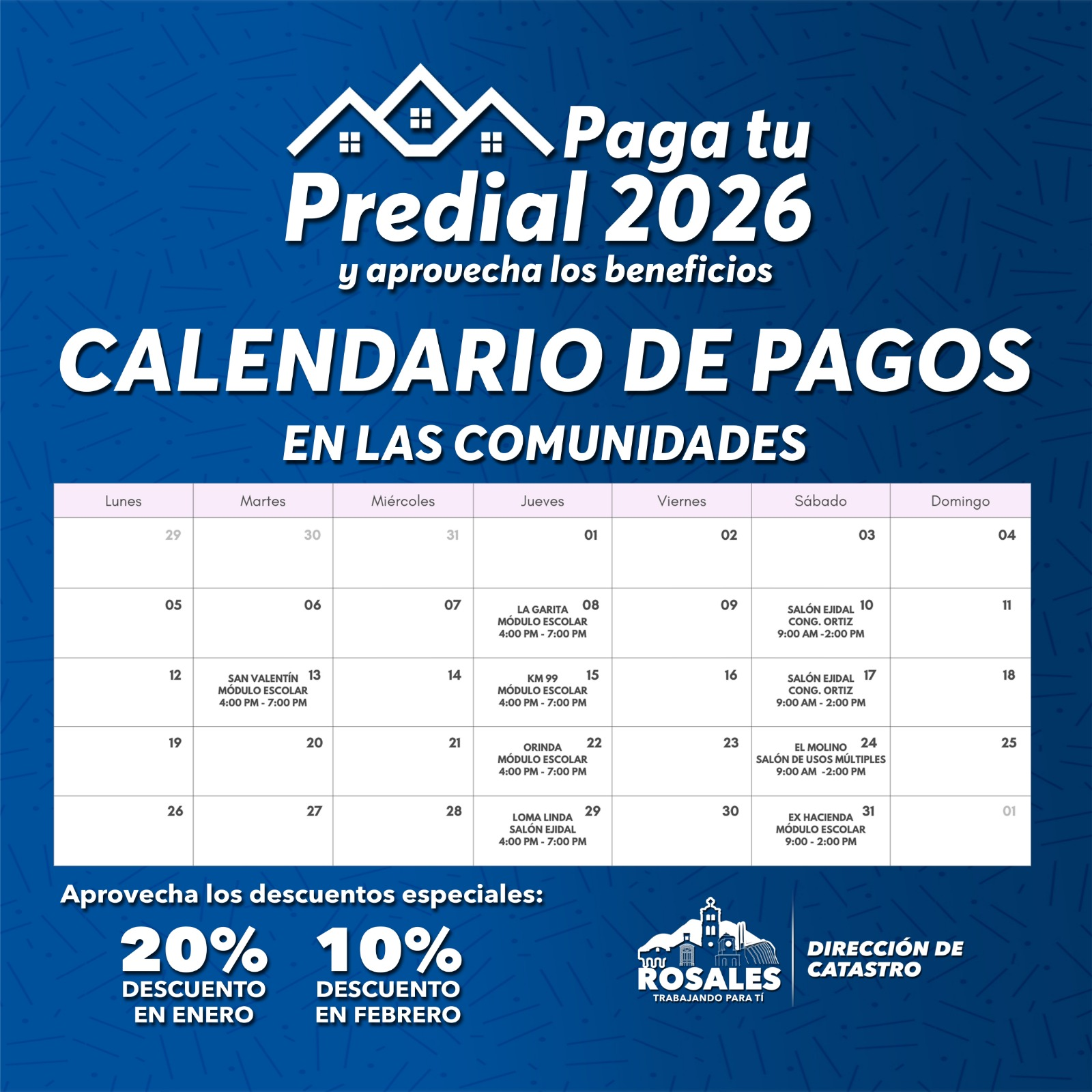 Catastro Municipal acerca el cobro del predial a las comunidades de Rosales