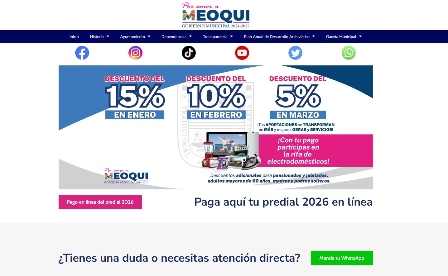 Meoqui ya cuenta con pago en línea del predial para mayor comodidad de las familias