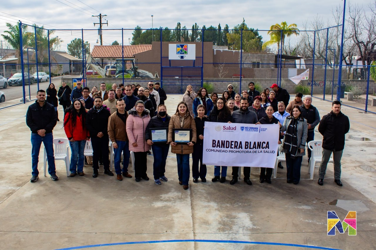 Miriam Soto y Jurisdicción Sanitaria No.1 levantan bandera blanca de Salud en Las Puentes con 2 certificaciones