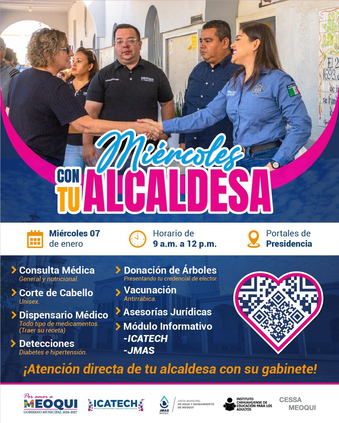 Este 7 de enero, el primer “Miércoles con tu Alcaldesa” del 2026 en Meoqui