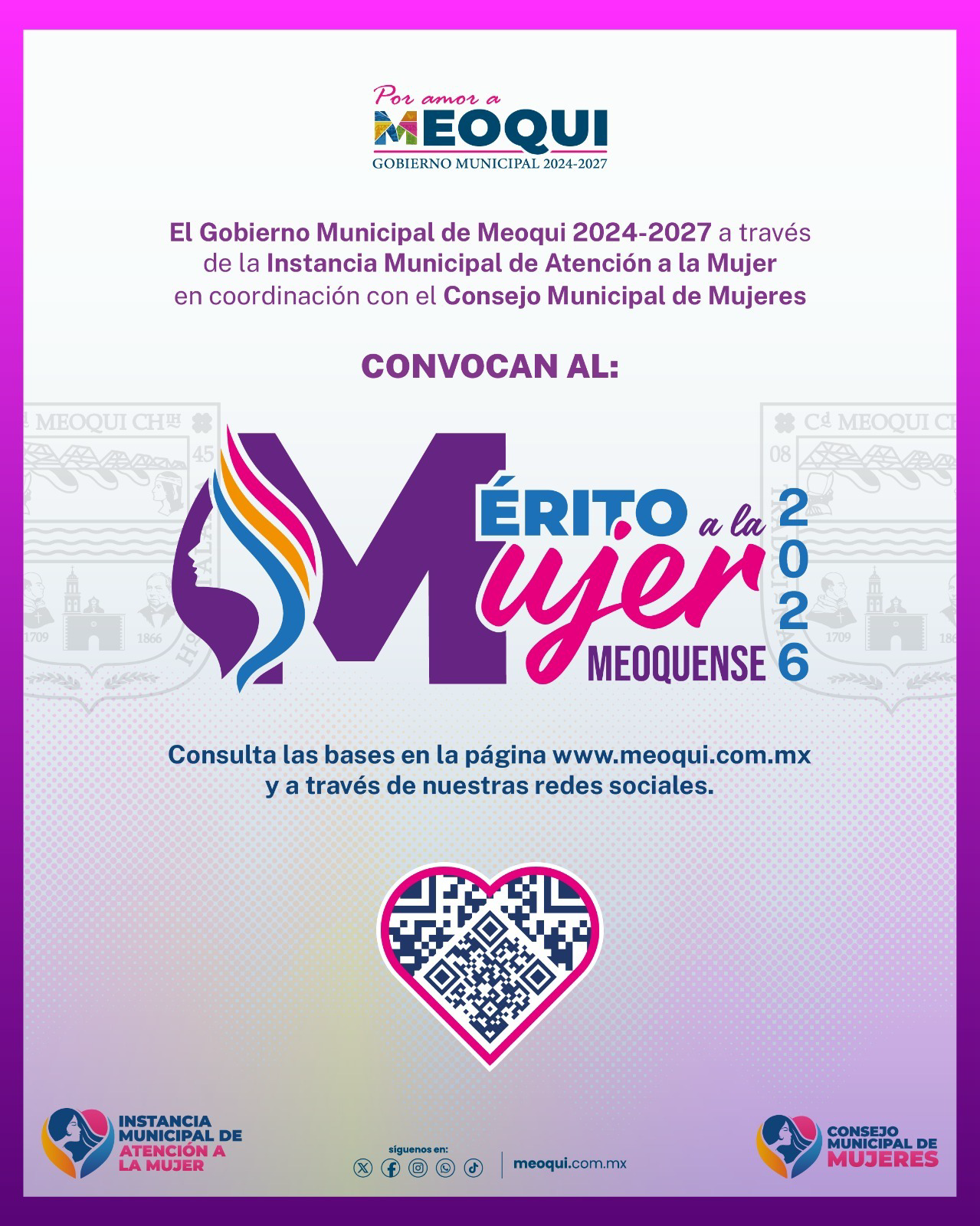 18 de febrero último día para inscribirse a la convocatoria Mérito a la Mujer Meoquense