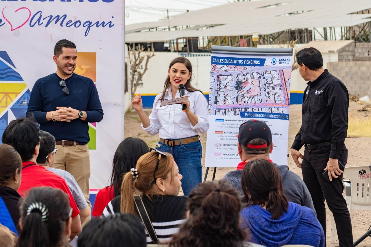 Gobierno de Meoqui y JMAS anuncian pavimentación de las calles Eucalipto y Encinos